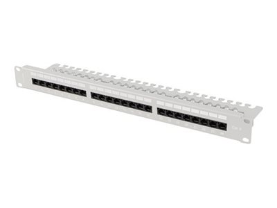 LANBERG Patch panel 24 port 1U 19 cali kat.6 UTP z organizerem kablowym czarny