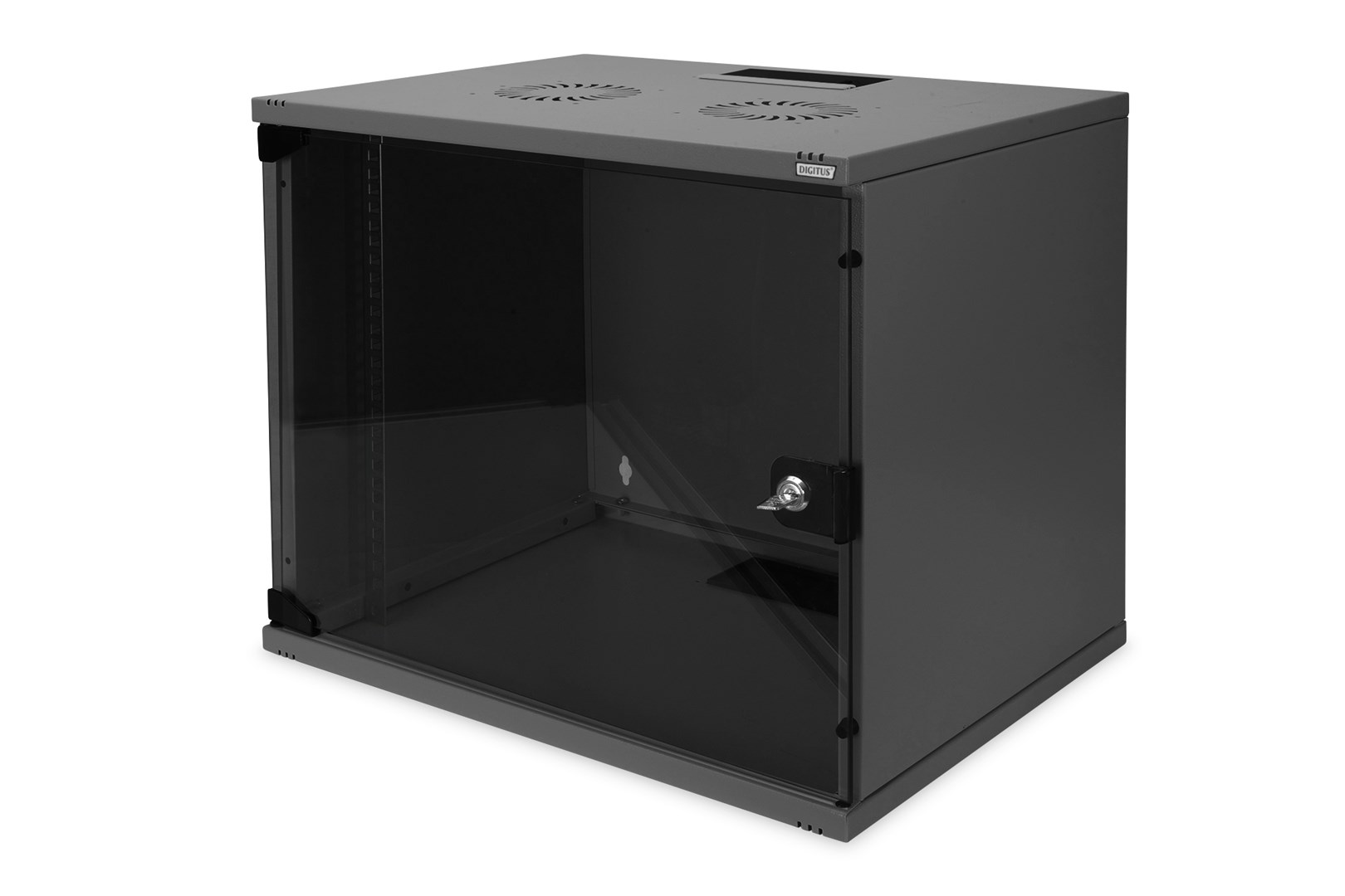 Digitus Szafa sieciowa wisząca 19" 9U rack 540x400, drzwi szyba, szary, niedzielona, niezłożona, 60kg