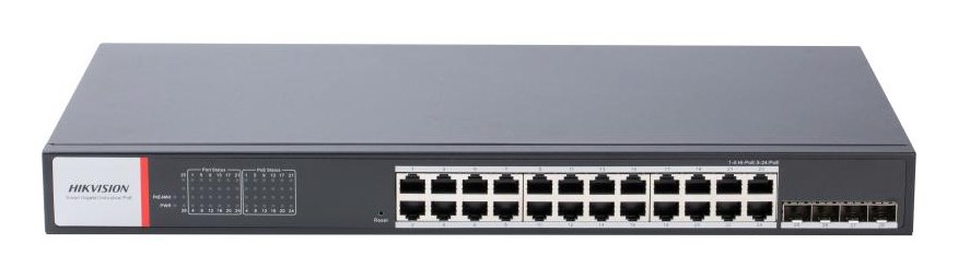 Hikvision DS-3T1528HP-SI-24P4F przełącznik sieciowy Zarządzany Gigabit Ethernet (10/100/1000) Obsługa PoE Czarny