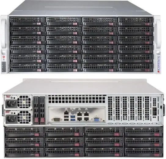 Supermicro CSE-847BE1C12-R1K68LPB4 [NR]4USC847B LPChassisSAS3 single expander,13.5Kfan1600W PWS