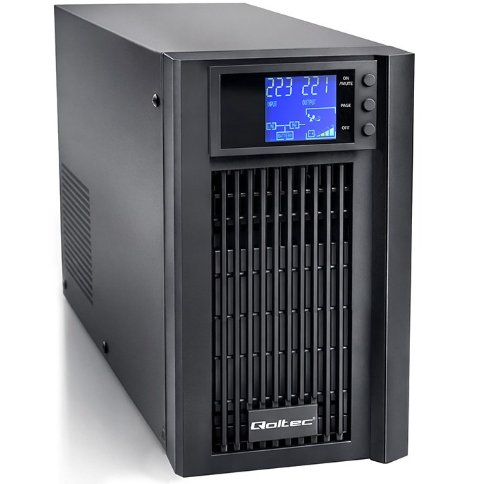 Zasilacz awaryjny UPS Qoltec Pure Sine Wave | 3kVA | 2400W | AVR | LCD | Czysty Sinus
