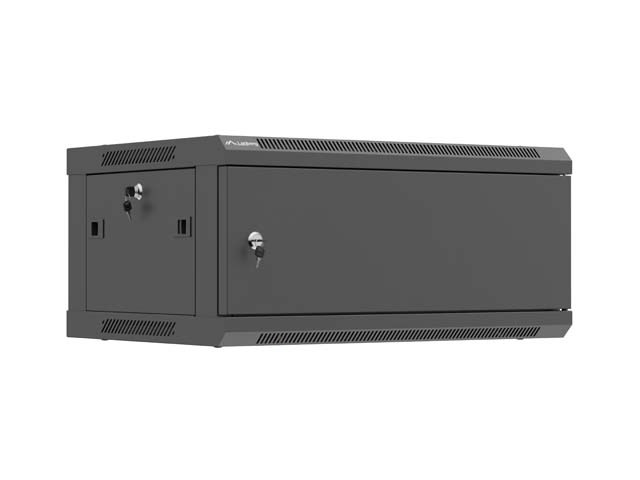 LANBERG SZAFA INSTALACYJNA RACK WISZĄCA 19" 4U 600X450 CZARNA DRZWI METALOWE (FLAT PACK)