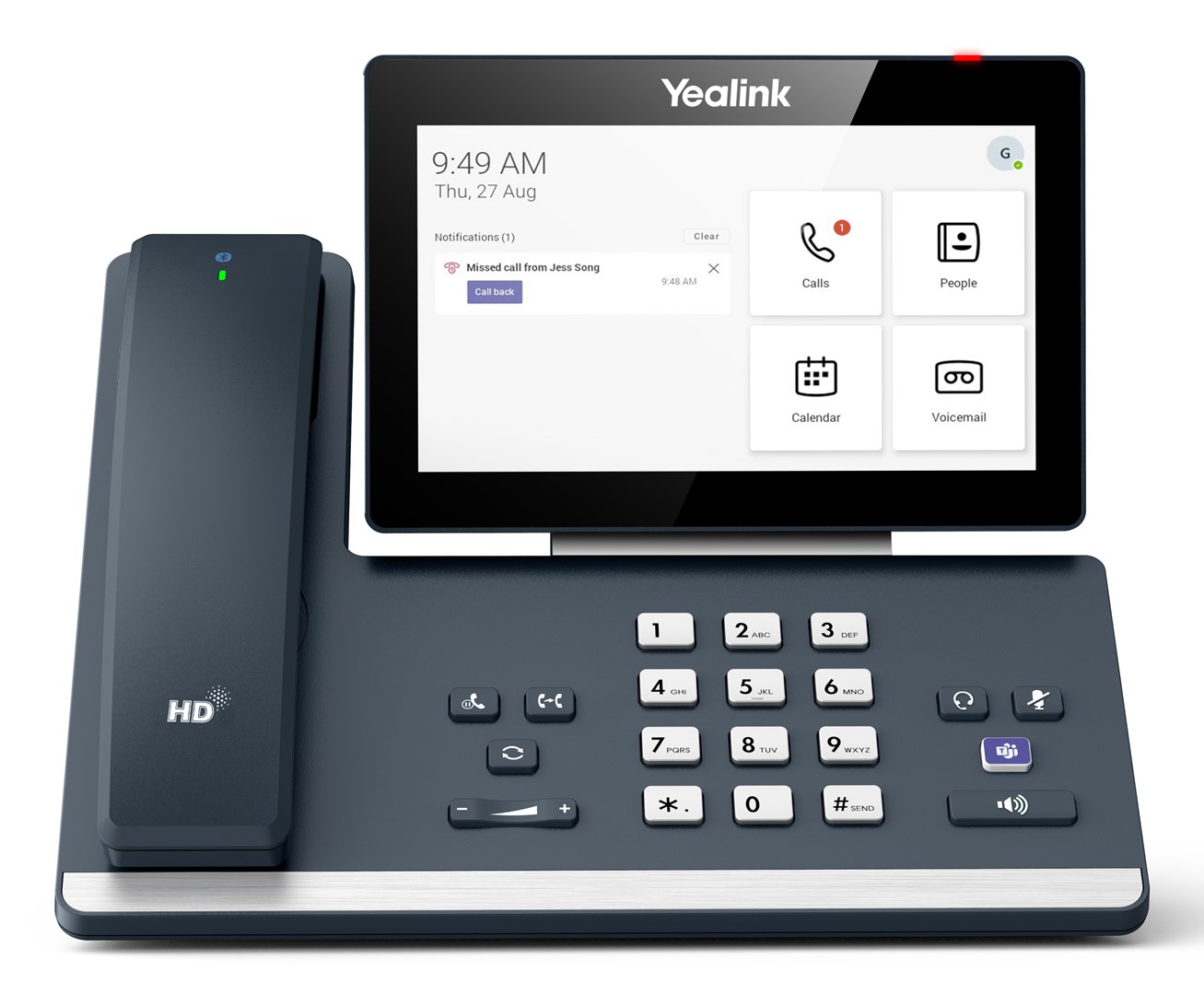 Yealink MP58-WH E2 Teams telefon VoIP LCD Wi-Fi Szary