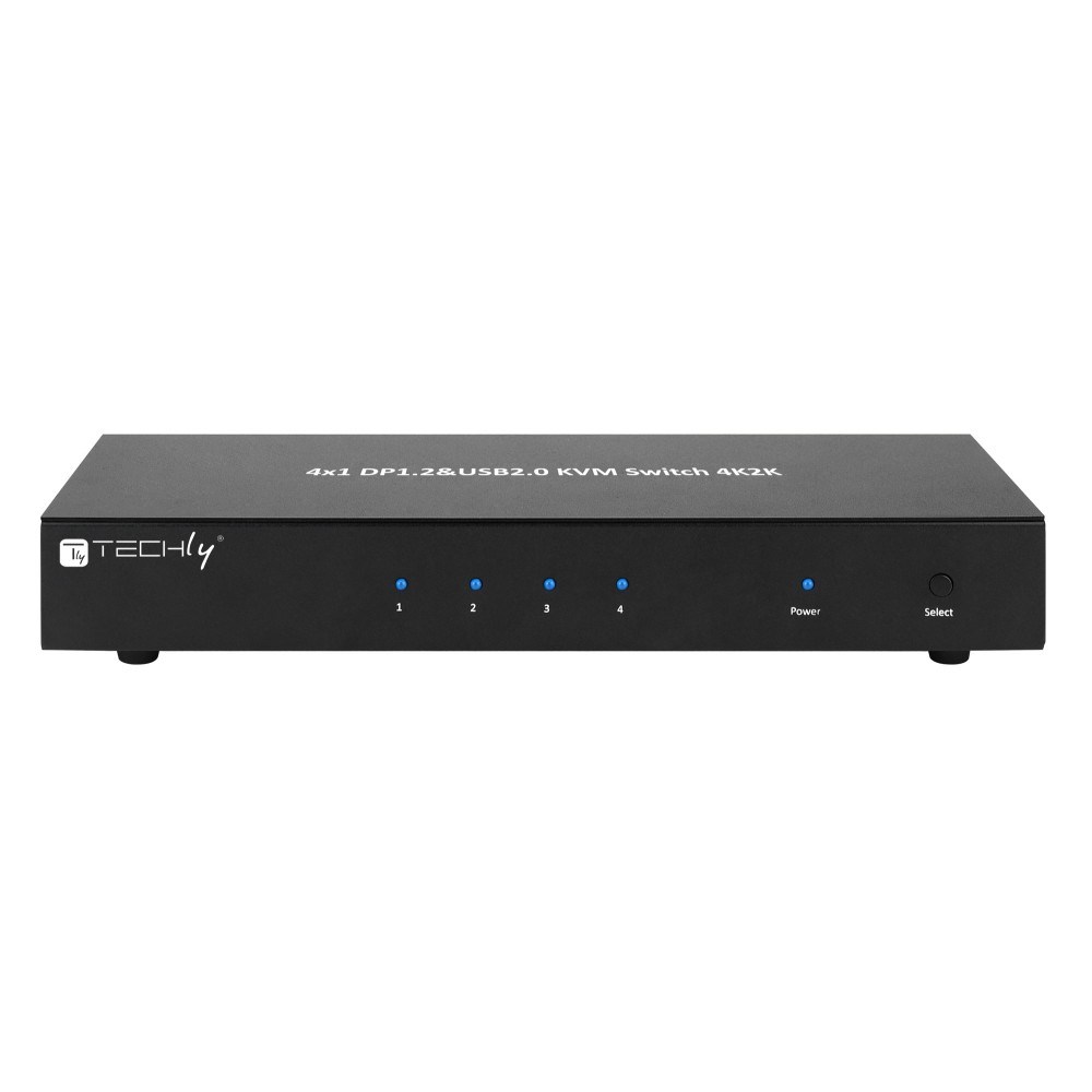 Techly IDATA DP-KVM4 przełącznik KVM Możliwości montowania w stelażu Czarny
