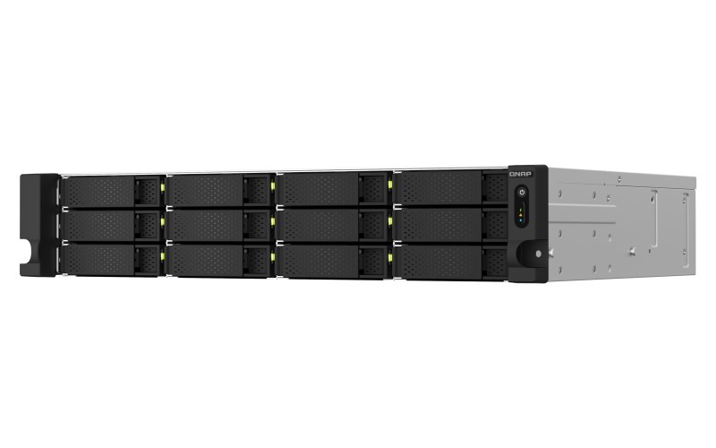 Qnap TS-1264U-RP-8G, 2U, 12 x 2.5"/3.5" SATA, Intel Celeron N5095 4C/4T, 8 GB DDR4 onboard not expandable, 2 x 2.5GbE, Redundant PSU