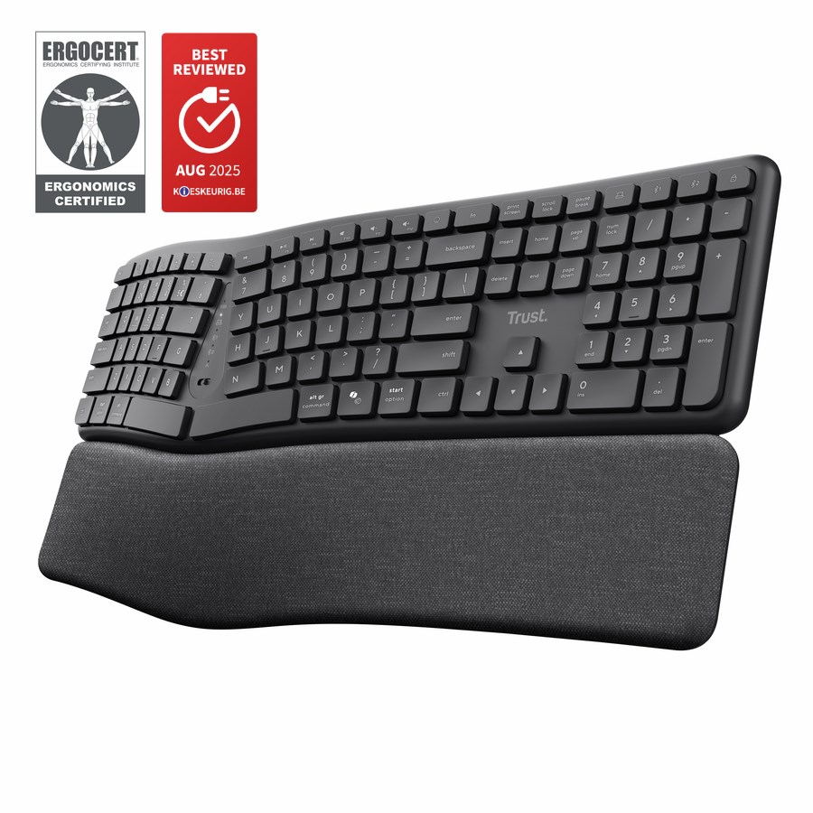 Klawiatura ergonomiczna TRUST Keyra multidevice wireless