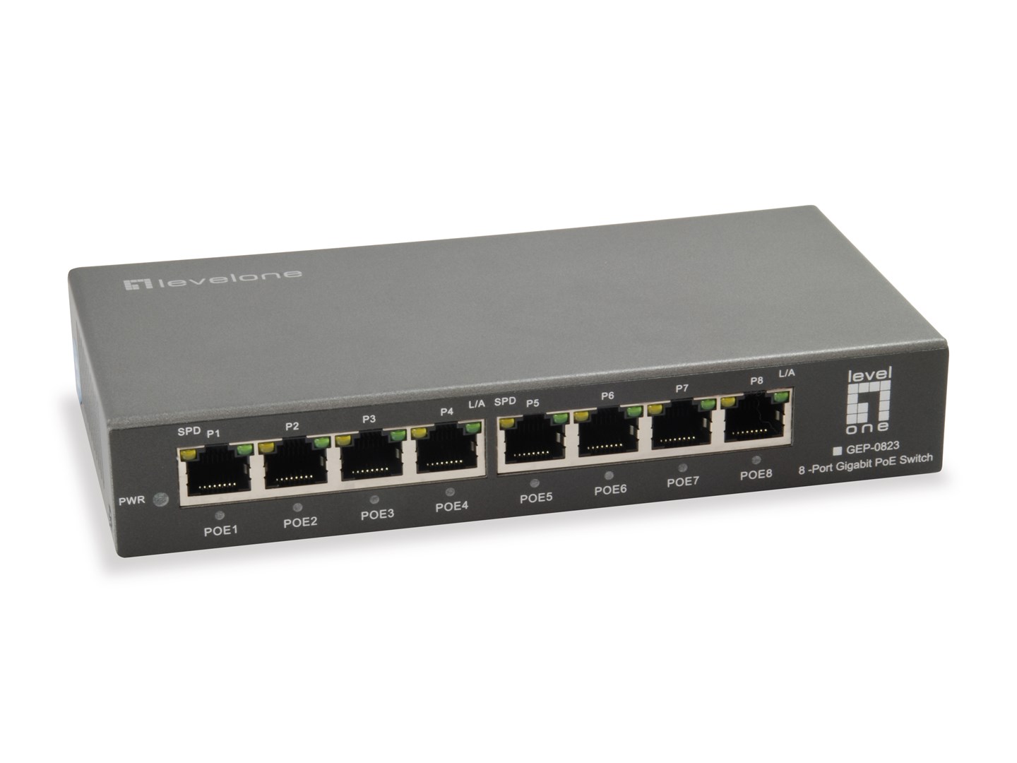 8-portowy gigabitowy przełącznik PoE, 802.3at/af PoE, 120W Producent: LEVELONE (GEP-0823)