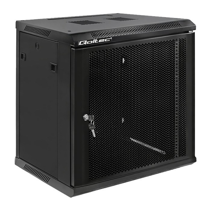 Qoltec Szafa RACK 19" | 12U | 600 x 635 x 450 | Perforowane drzwi | Wisząca