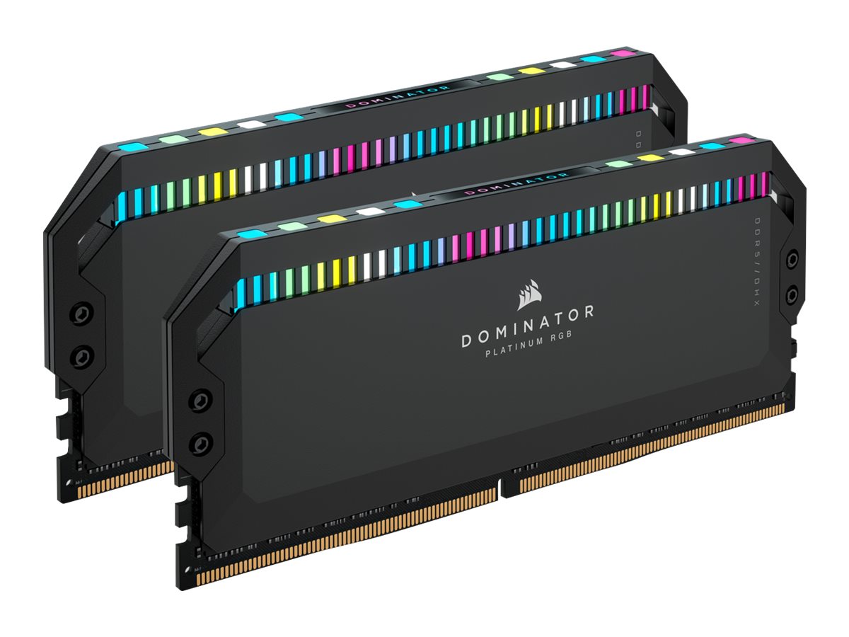 CORSAIR DDR5 6000MT/s 64GB 2x32GB DIMM Unbuffered 30-36-36-76 Std PMIC AMD EXPO DOMINATOR PLATINUM RGB DDR5 Black Heatspreader