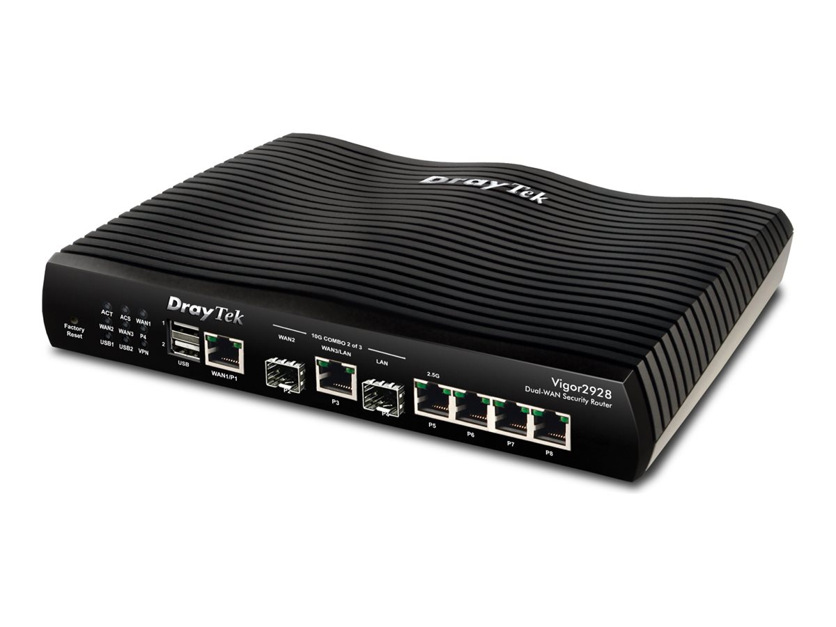 DRAYTEK Vigor 2928 Dual WAN 10GbE SFP+/RJ-45 / WAN Failover / LoadBalance / 50xVPN / 8xVLAN
