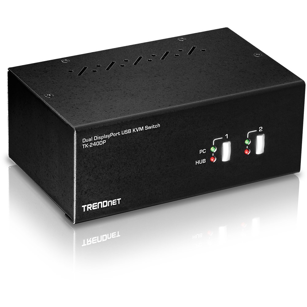 2-portowy przełącznik DisplayPort TRENDnet KVM z koncentratorem audio USB 2.0