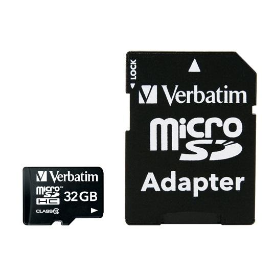 Karta pamięci MicroSDHC Verbatim 32GB Class 10 + adapter