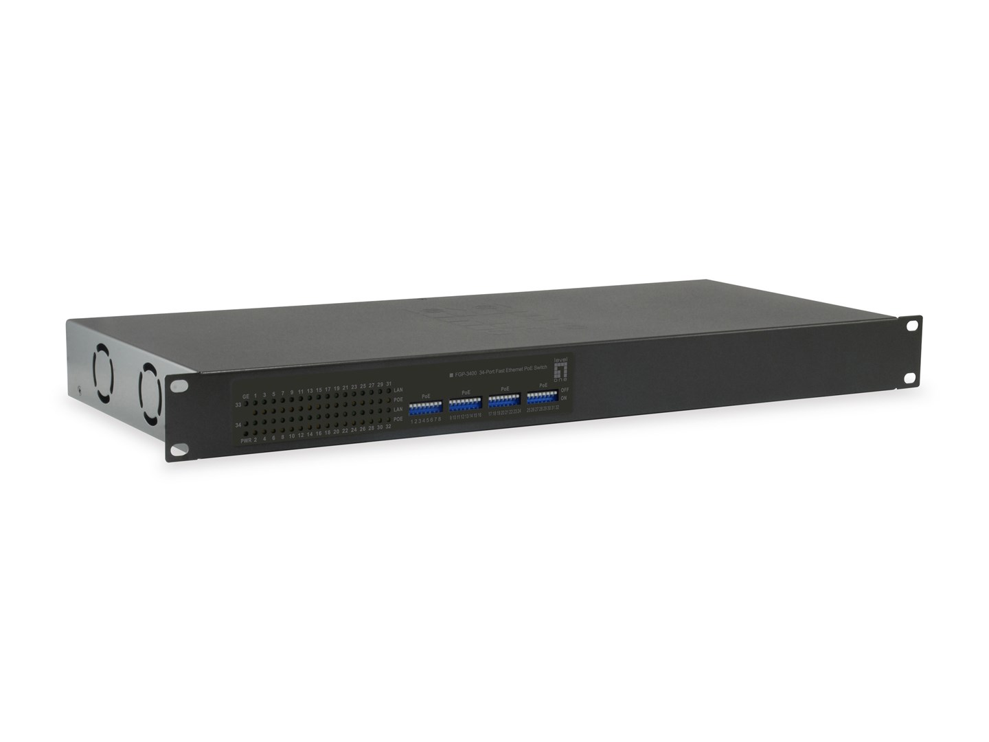 Przełącznik LevelOne FE PoE+ 34-portowy 19" 250W 1Gbps