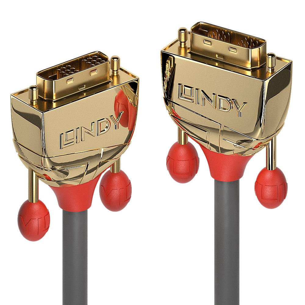 Lindy 36217 kabel DVI 20 m DVI-D Złoto, Szary