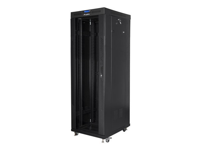 LANBERG SZAFA STOJĄCA RACK 19" 37U 600X800 DRZWI SZKLANE LCD CZARNA FF01-6837-12BL (FLAT PACK)