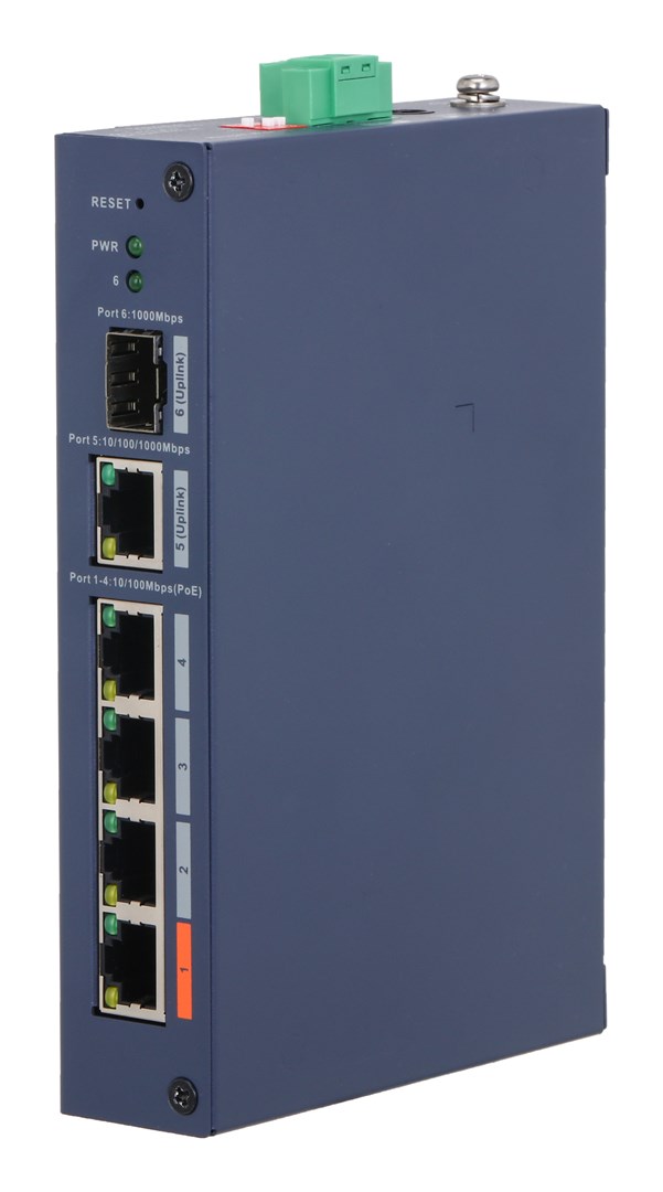Dahua Technology CHS4106-4ET-60 przełącznik sieciowy Zarządzany L2 Fast Ethernet (10/100) Obsługa PoE Desktop Niebieski