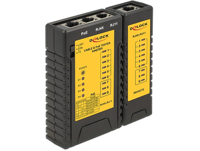 DeLOCK 86107 tester kabli sieciowych Czarny, Żółty