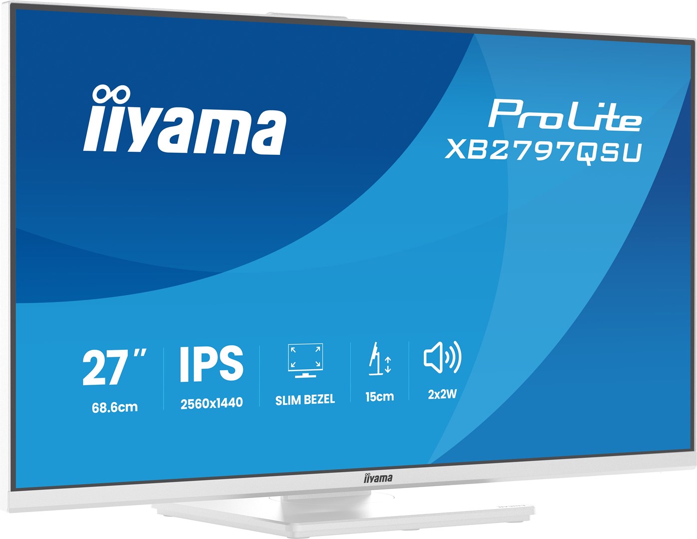iiyama ProLite XB2797QSU-W1 monitor komputerowy 68,6 cm (27") 2560 x 1440 px Quad HD LED Biały