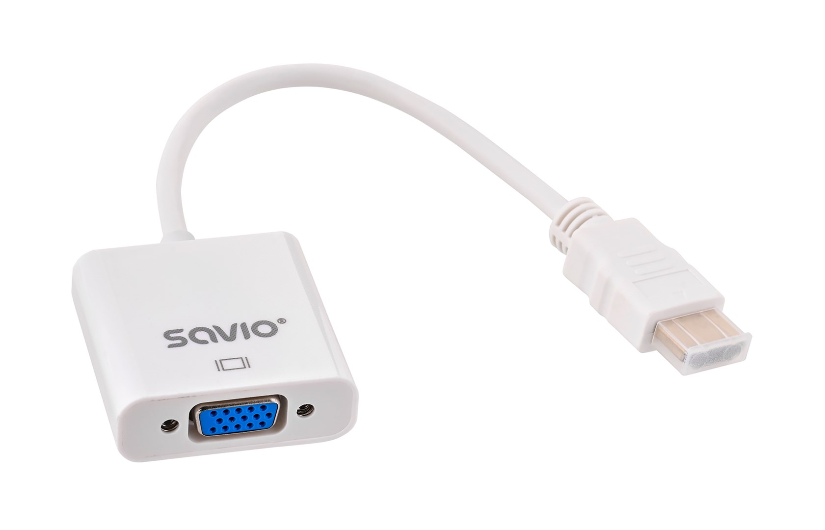 SAVIO ADAPTER HDMI (M) -VGA(F) BIAŁY CL-201