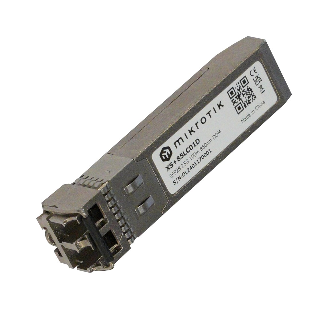 Wkładka SFP+ Mikrotik XS+85LC01D 1G / 10G / 25G Dual LC UPC MM 100m