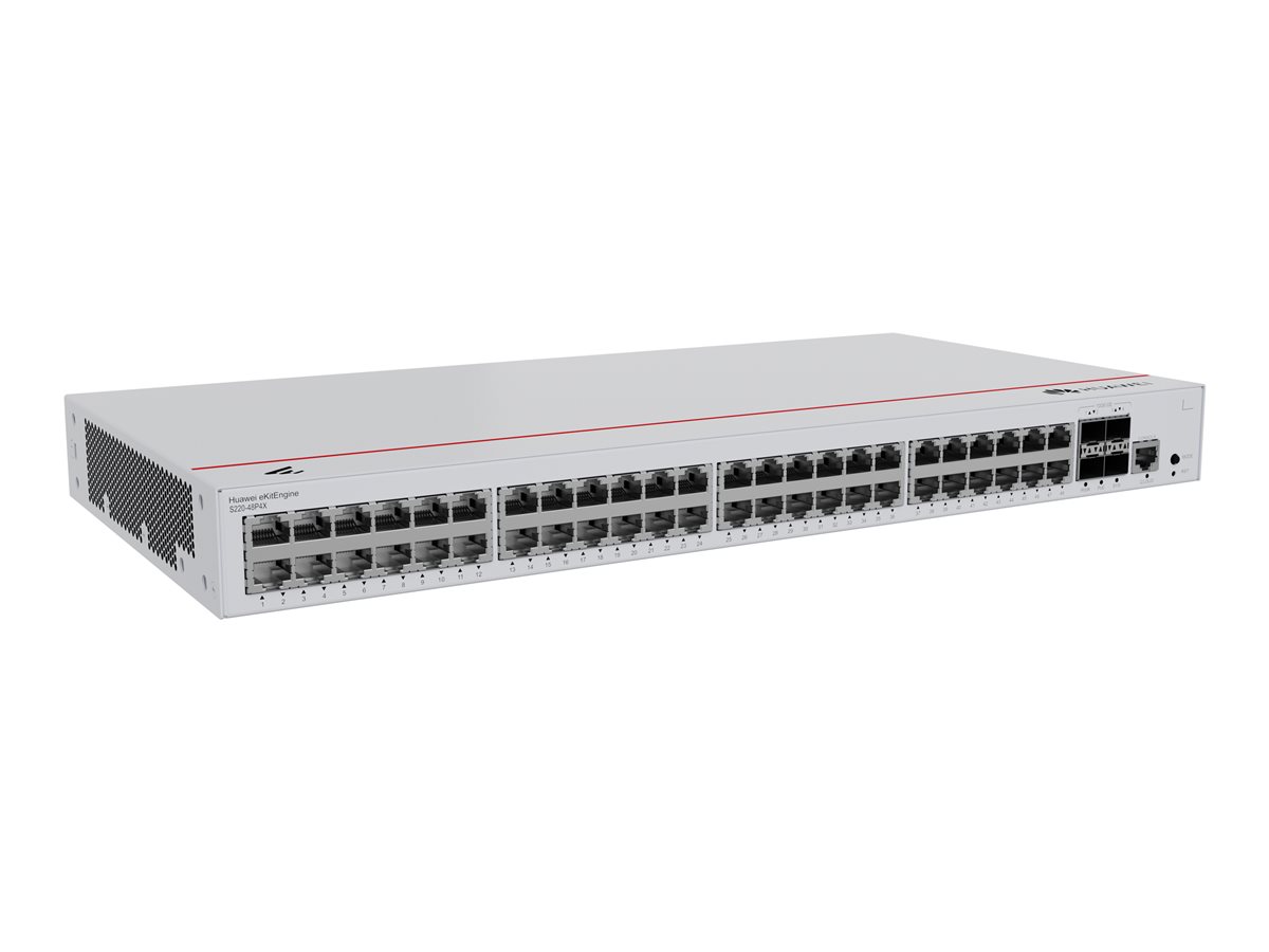 HUAWEI S220-48P4X 48x10/100/1000BASE-T ports 380W PoE+ 4x10GE SFP+ ports built-in AC power