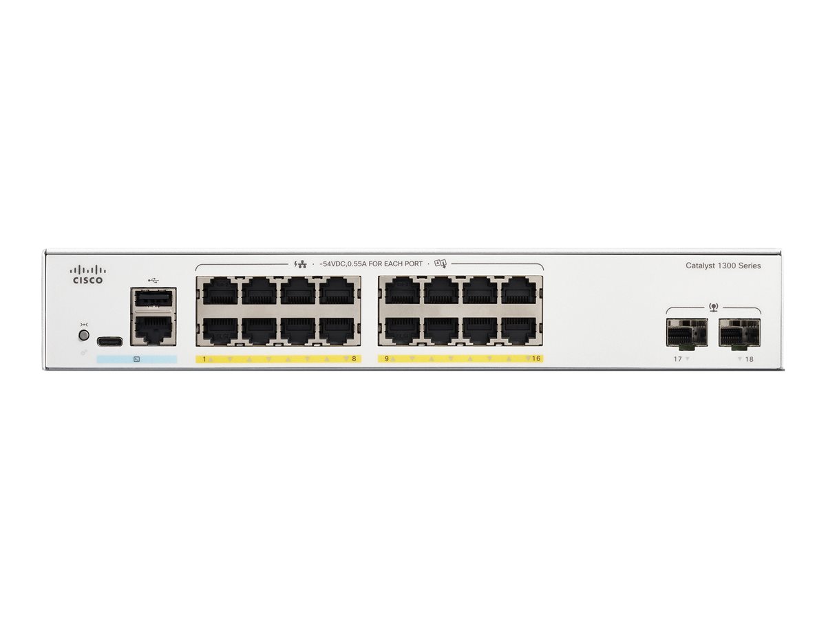 Cisco C1300-16FP-2G łącza sieciowe Zarządzany L2/L3 Gigabit Ethernet (10/100/1000) Biały