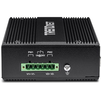 Przełącznik TRENDnet TI-UPG62 - Niezarządzalny - 4 x 10/100/1000 (PoE+) + 2 x Gigabit SFP - Możliwość montażu na szynie DIN, Montaż na ścianie - PoE+ (240W) - DC