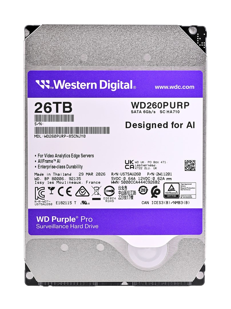 Dysk HDD WD Purple Pro WD260PURP (26 TB ; 3.5"; 512 MB; 7200 obr/min)