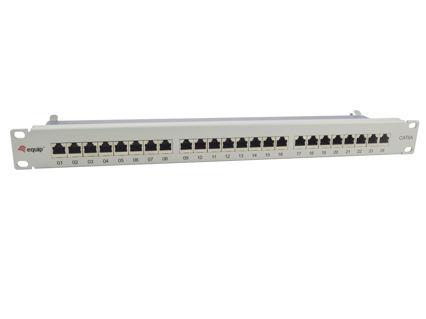 Wyposaż 19-calowy panel krosowy 24xRJ45 Cat6a FTP 1U 500MHz RAL7035