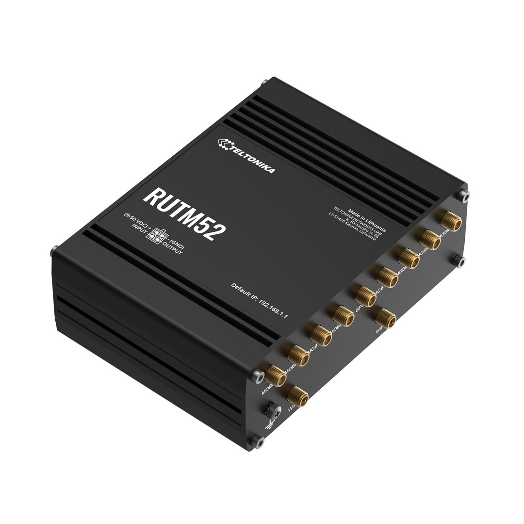Teltonika RUTM5210B000 router bezprzewodowy Gigabit Ethernet Dual-band (2.4 GHz/5 GHz) 5G Czarny