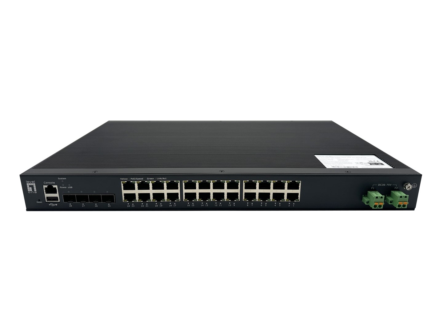 LevelOne IXP-2871 przełącznik sieciowy Zarządzany L2+ Gigabit Ethernet (10/100/1000) Obsługa PoE Czarny