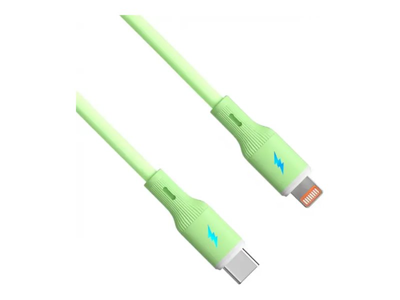 AKYGA Cable USB AK-USB-73 USB type C m / Lightning m ver. 2.0 30W 1m Green Silicone