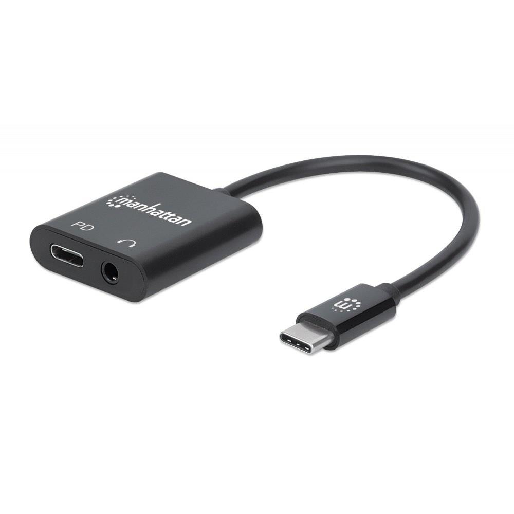 MANHATTAN Adapter Słuchawkowy USB-C na Jack 3.5mm z USB-C PD