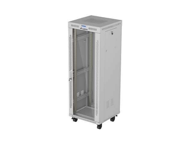 LANBERG SZAFA INSTALACYJNA RACK STOJĄCA 19" 32U 600X600 SZARA DRZWI PRZESZKLONE LCD (FLAT PACK) V2