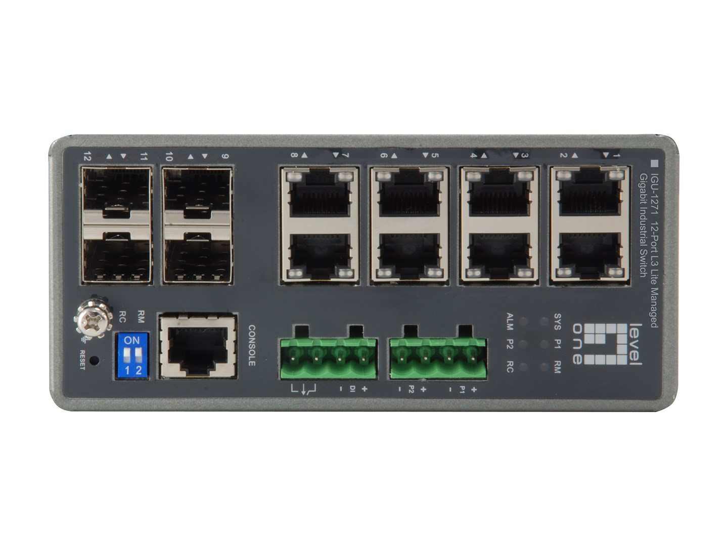 Przełącznik przemysłowy LevelOne 8xGE/4xSFP TURING zarządzany L3 1Gbps