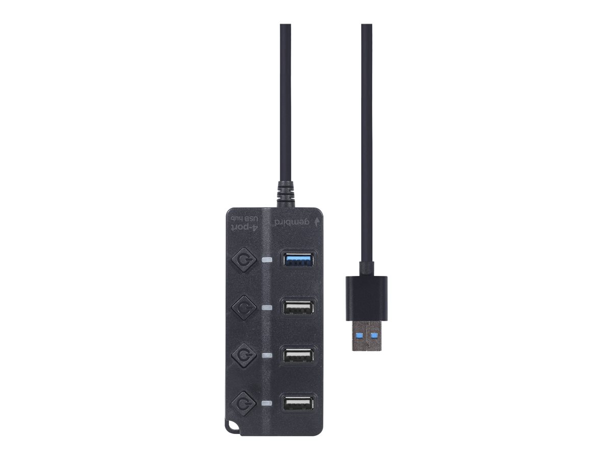 HUB 4-portowy USB (1 x USB 3.1 + 3 x USB 2.0) z przyciskami włączania/wyłączania oraz wskaźnikiem LED