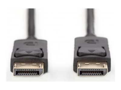Kabel połączeniowy DisplayPort z zatrzaskami 4K 60Hz UHD Typ DP/DP M/M czarny 1m
