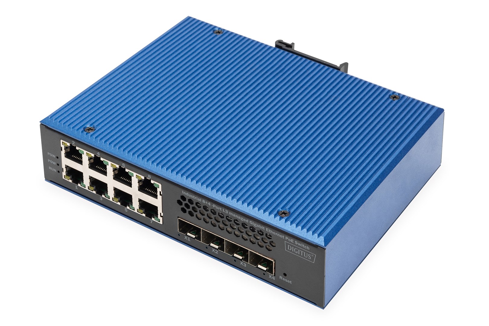 Przemysłowy 8+4 10G SFP Port L2+ Gigabit Ethernet POE Switch 8 x GE RJ45 + 4 x 10G SFP Port