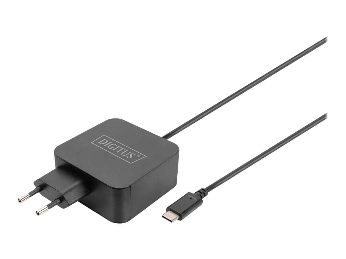Ładowarka sieciowa zasilacz 1x USB-C PD 3.0 max. 65W zintegrowany kabel 1,2m Czarna