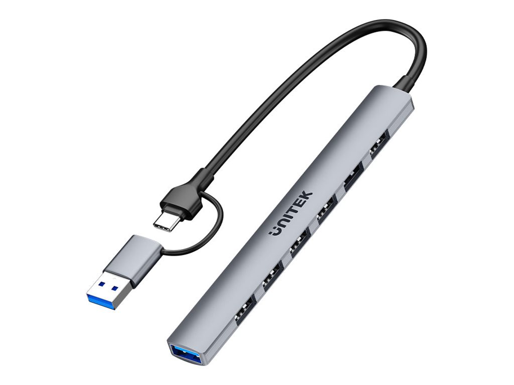 UNITEK H1209AGY01 HUB USB-A/C 7x USB-A 2.0