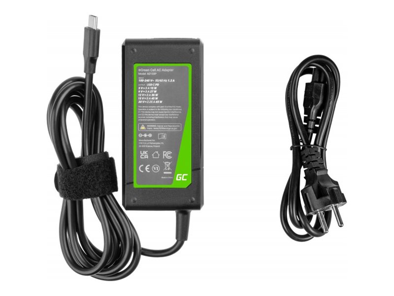GREEN CELL charger AC adapter USB-C 45W