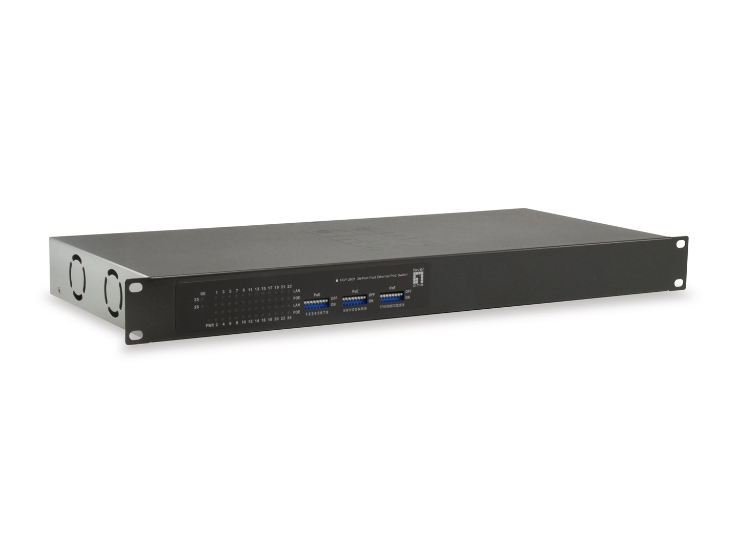 Przełącznik LevelOne FE PoE+ 26-portowy 19" 150W 1Gbps