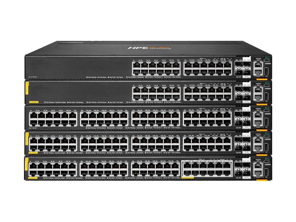 HPE Aruba Networking CX 6200M 36G 12SR5 Class6 PoE 4SFP+ Switch