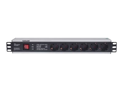 Intellinet 713962 rozdzielacz zasilania PDU 6 x gniazdo sieciowe 1.5U Czarny