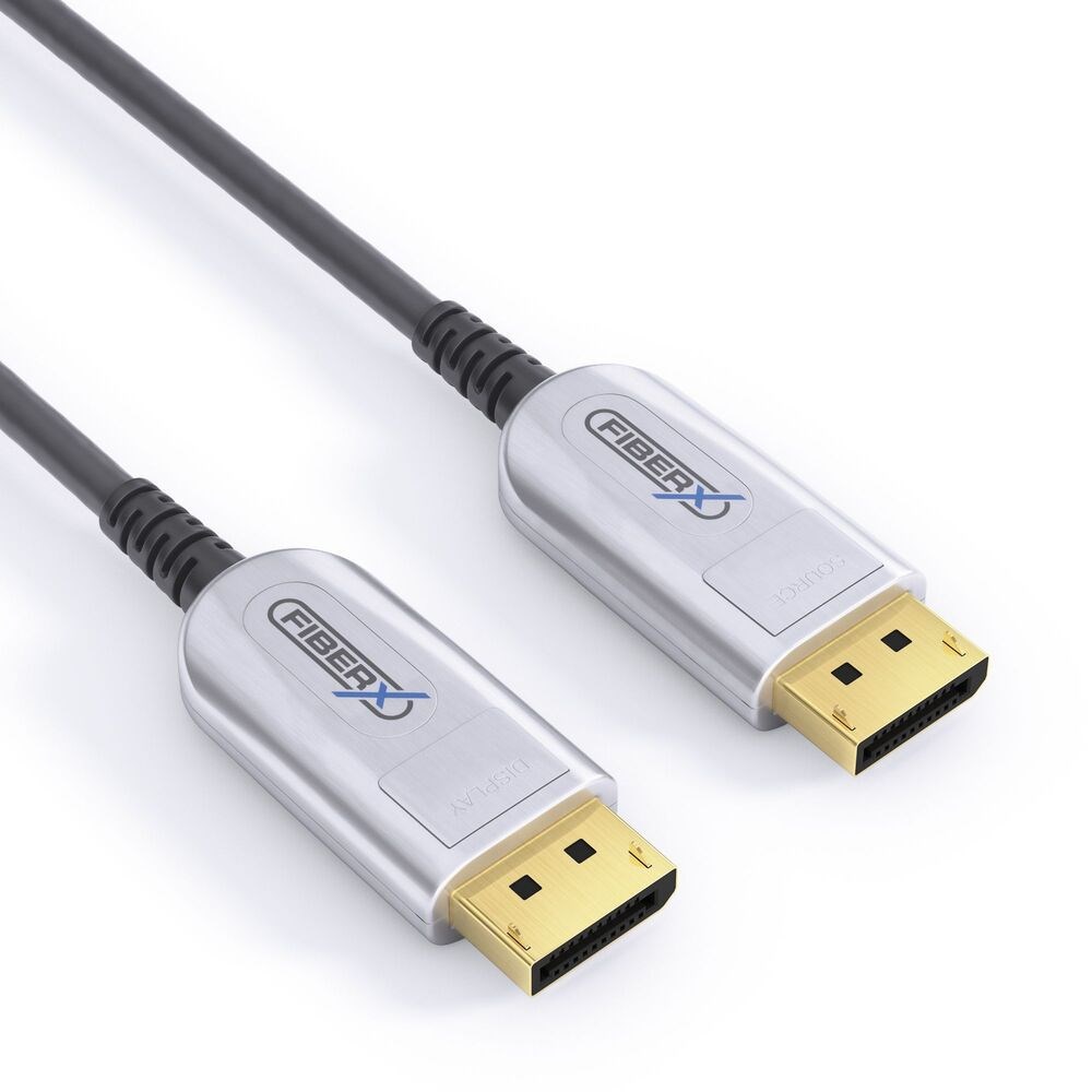 FiberX FX-I260-010 kabel DisplayPort 10 m Czarny, Srebrny