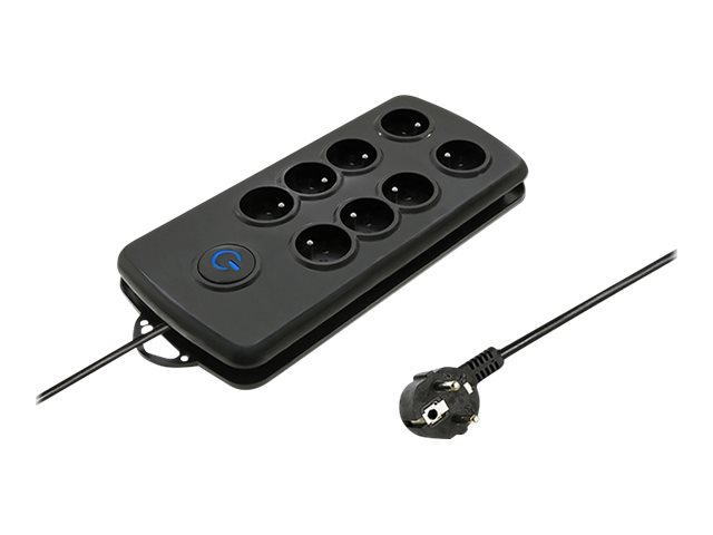 QOLTEC 50161 Qoltec Listwa antyprzepięciowa Quick Switch 8 sockets black 2.5m