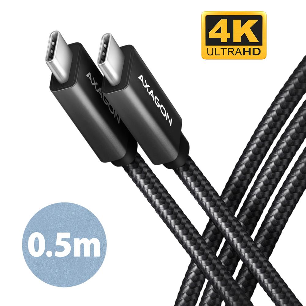 BUCM32-CM05AB Kabel USB-C - USB-C 0,5 m, USB 20Gbps, ładowanie PD 100W/PPS/QC4+/AFC, wideo 4K/60Hz, E-Marker, aluminiowe wtyki, w oplocie, czarny