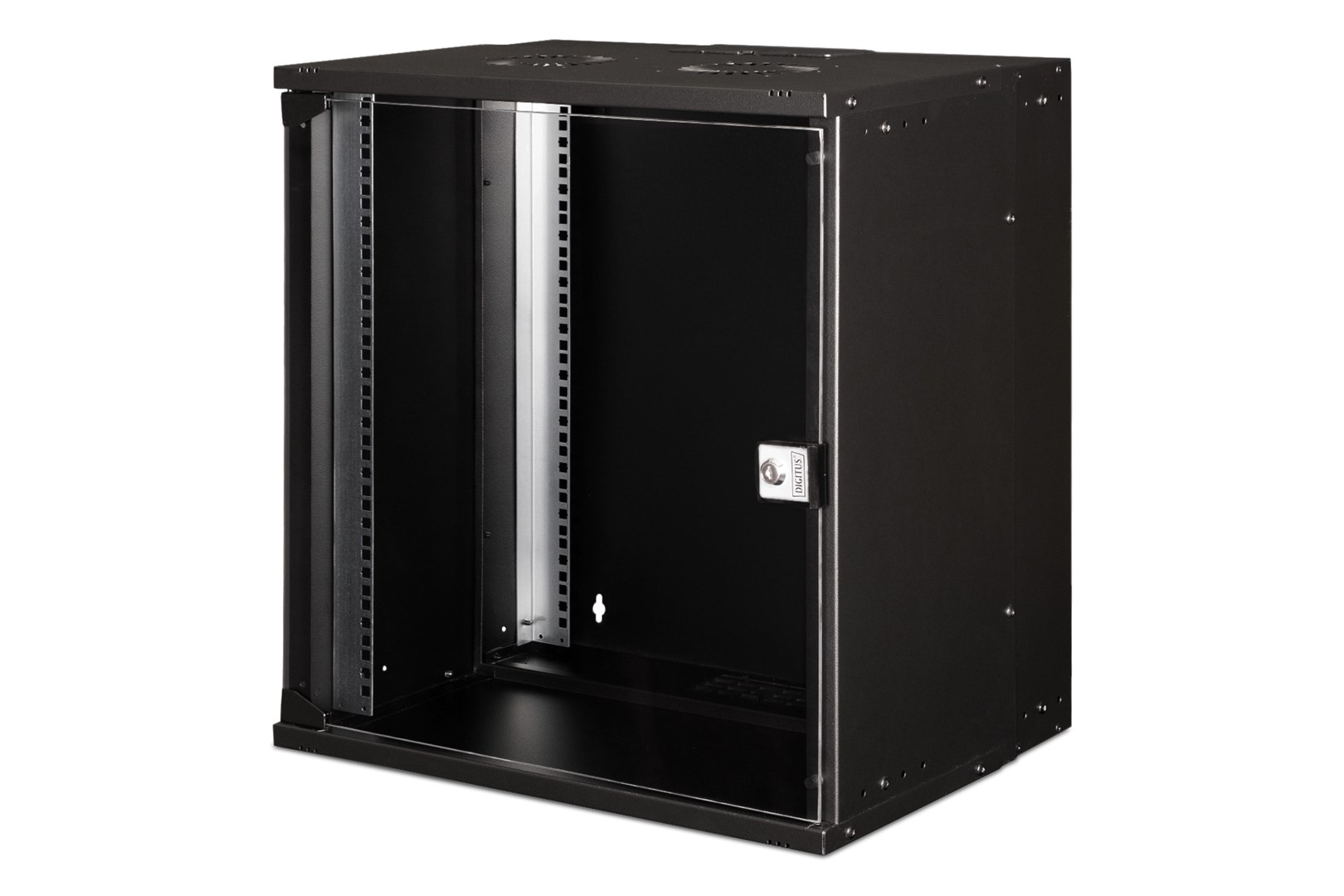 Szafa sieciowa wisząca 19" 12U, SOHO PRO 595 x 540 x 400 mm, drzwi szyba, czarny, niezłożona, 60kg