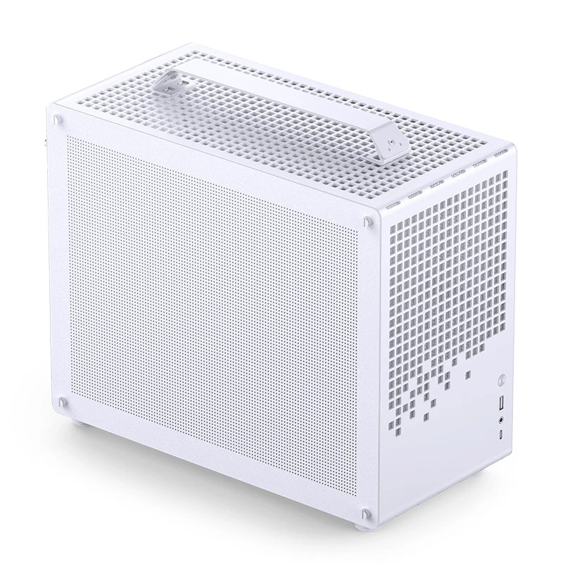 Obudowa Jonsplus Z20 GEJP-023 Mesh PC, Mini Tower, Micro-ATX, z uchwytem do przenoszenia - biała