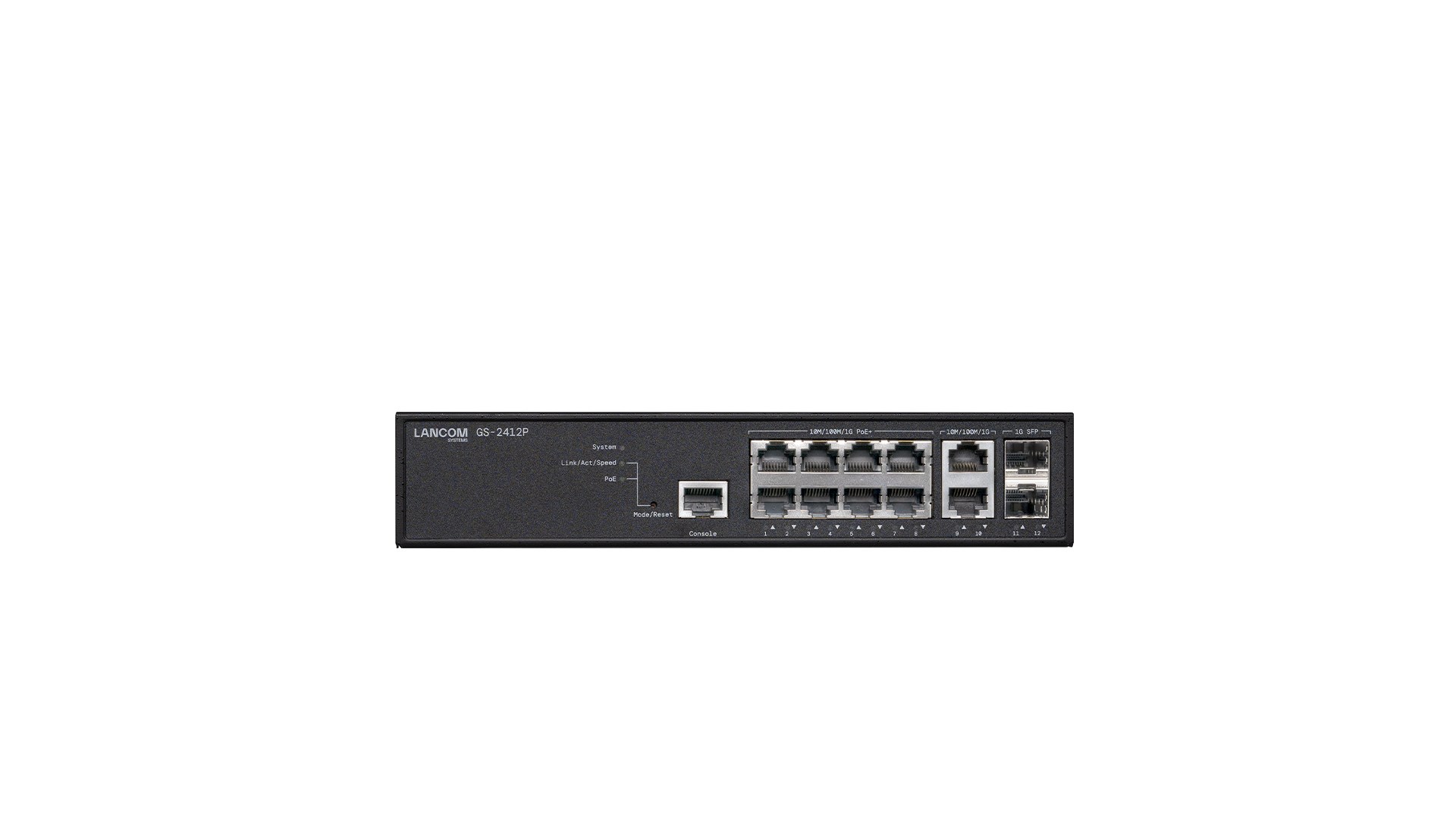 GS-2412P Zarządzany L2+ Gigabit Ethernet (10/100/1000) Obsługa PoE Czarny